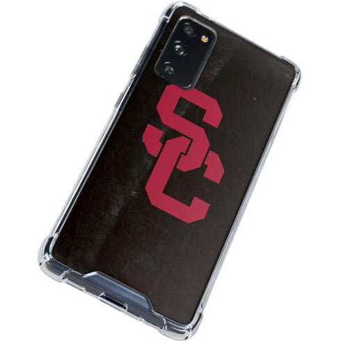 University of Southern California USC Black Distressed Galaxy S20 FE Clear Case