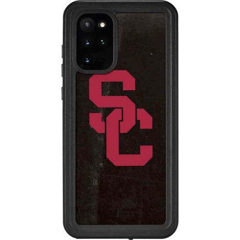 University of Southern California USC Black Distressed Galaxy S20 Plus Waterproof Case