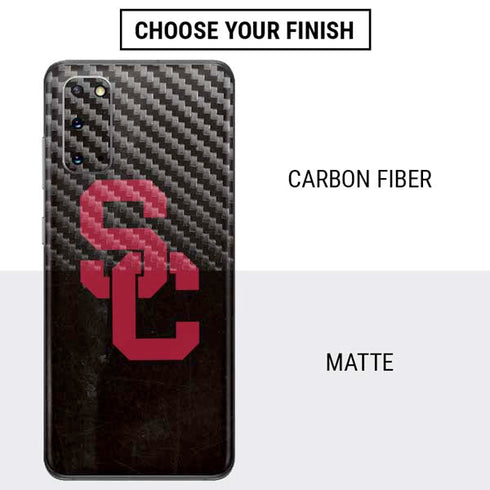 University of Southern California USC Black Distressed Galaxy S20 Skin