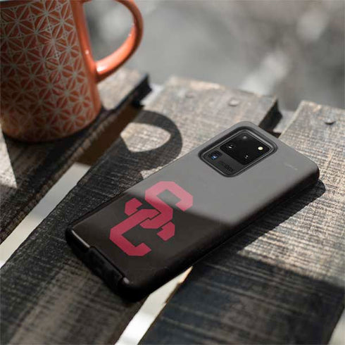 University of Southern California USC Black Distressed Galaxy S20 Ultra 5G Pro Case