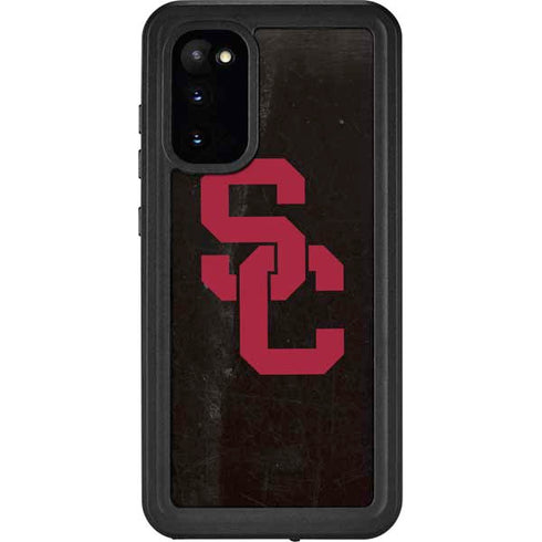 University of Southern California USC Black Distressed Galaxy S20 Waterproof Case