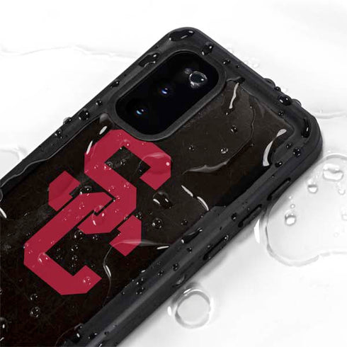University of Southern California USC Black Distressed Galaxy S20 Waterproof Case