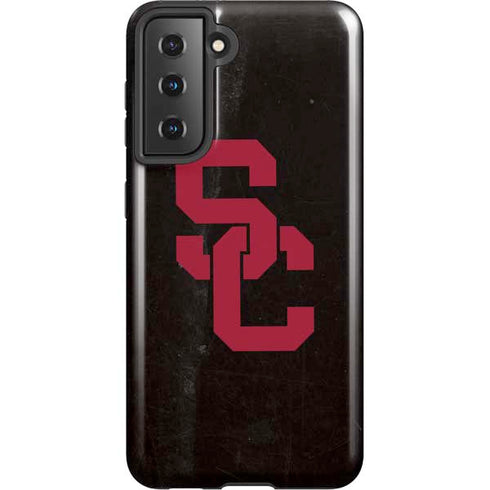 University of Southern California USC Black Distressed Galaxy S21 5G Pro Case
