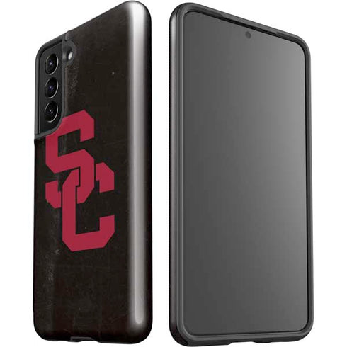 University of Southern California USC Black Distressed Galaxy S21 5G Pro Case