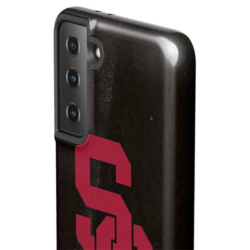 University of Southern California USC Black Distressed Galaxy S21 FE Pro Case