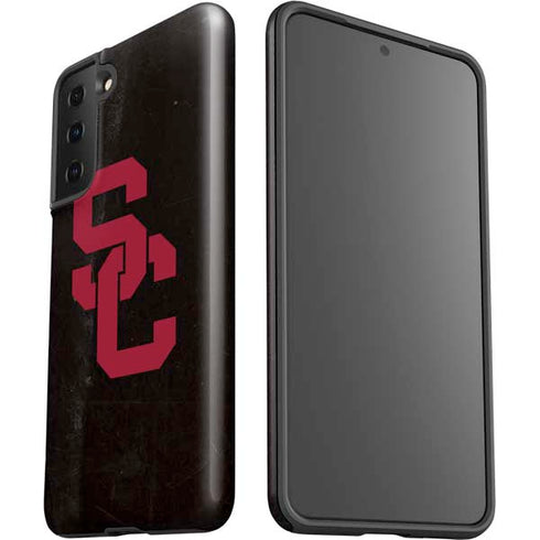 University of Southern California USC Black Distressed Galaxy S21 FE Pro Case