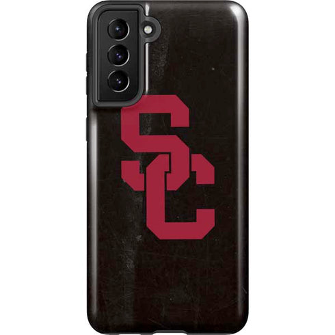 University of Southern California USC Black Distressed Galaxy S21 Plus 5G Pro Case