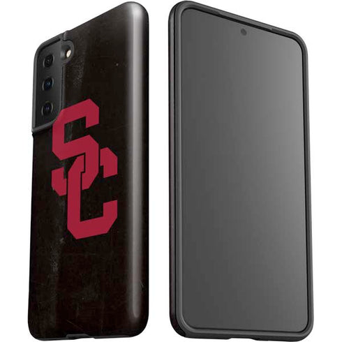 University of Southern California USC Black Distressed Galaxy S21 Plus 5G Pro Case
