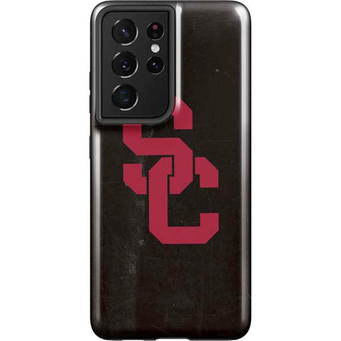 University of Southern California USC Black Distressed Galaxy S21 Ultra 5G Pro Case