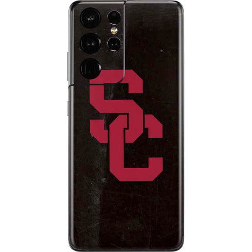 University of Southern California USC Black Distressed Galaxy S21 Ultra 5G Skin