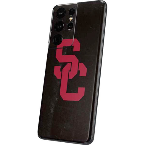 University of Southern California USC Black Distressed Galaxy S21 Ultra 5G Skin