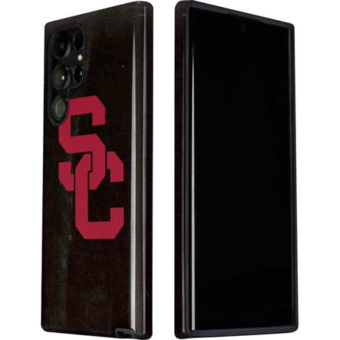 University of Southern California USC Black Distressed Galaxy S22 Ultra Pro Case
