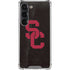 University of Southern California USC Black Distressed Galaxy S23 Clear Case