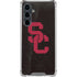 University of Southern California USC Black Distressed Galaxy S23 FE Clear Case