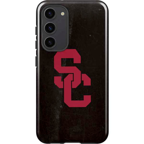 University of Southern California USC Black Distressed Galaxy S23 Plus Pro Case