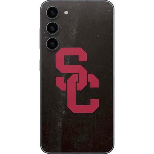 University of Southern California USC Black Distressed Galaxy S23 Plus Skin