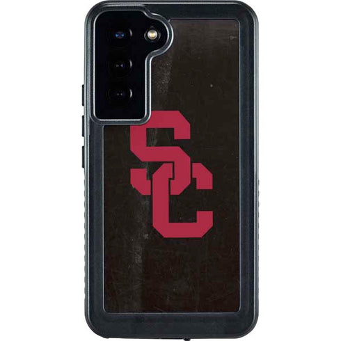 University of Southern California USC Black Distressed Galaxy S23 Plus Waterproof Case
