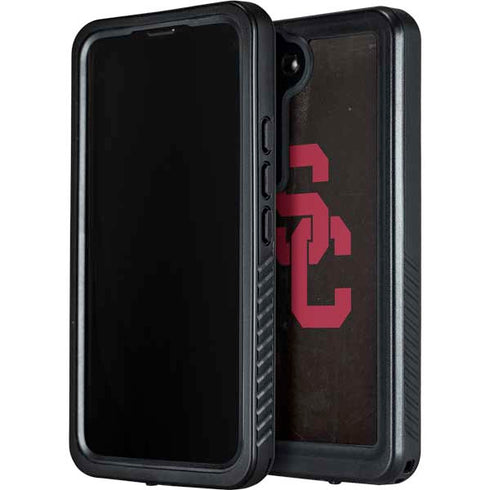 University of Southern California USC Black Distressed Galaxy S23 Plus Waterproof Case