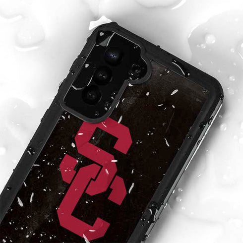 University of Southern California USC Black Distressed Galaxy S23 Plus Waterproof Case