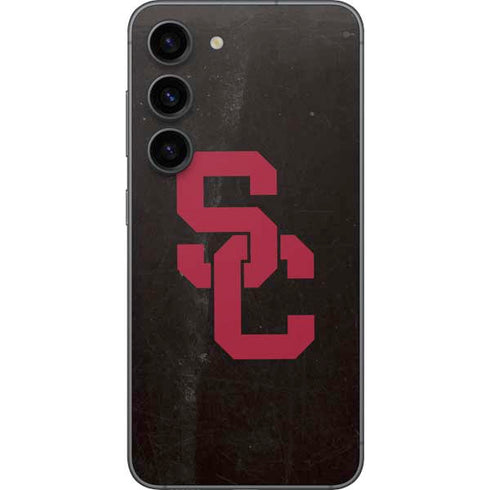 University of Southern California USC Black Distressed Galaxy S23 Skin