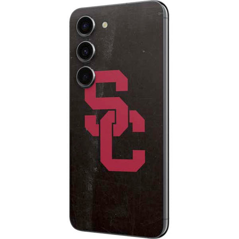 University of Southern California USC Black Distressed Galaxy S23 Skin
