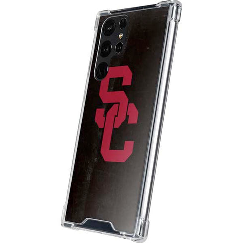 University of Southern California USC Black Distressed Galaxy S24 Ultra Clear Case