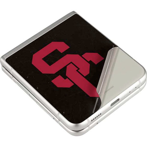 University of Southern California USC Black Distressed Galaxy Z Flip3 5G Skin