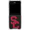 University of Southern California USC Black Distressed Galaxy Z Flip5 5G Clear Case