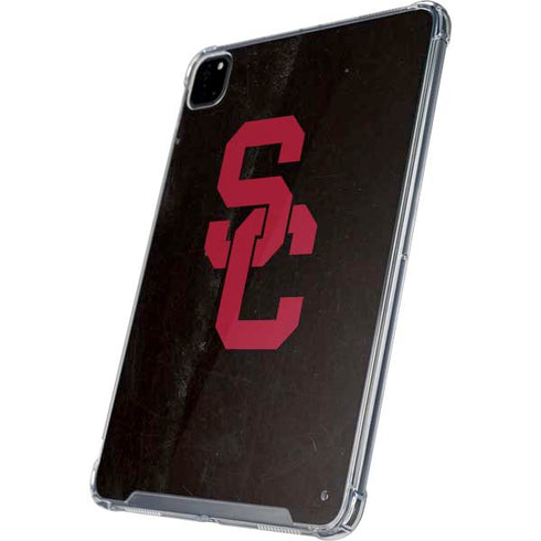 University of Southern California USC Black Distressed iPad Pro 12.9in (2020) Clear Case