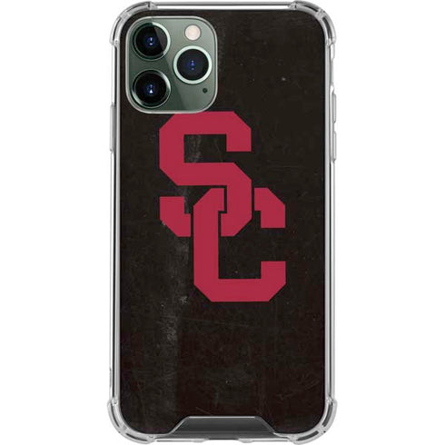 University of Southern California USC Black Distressed iPhone 11 Pro Max Clear Case