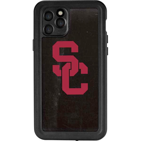 University of Southern California USC Black Distressed iPhone 11 Pro Waterproof Case