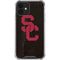 University of Southern California USC Black Distressed iPhone 12 Clear Case