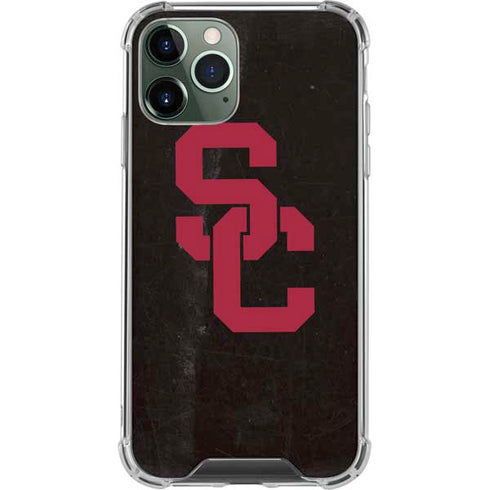 University of Southern California USC Black Distressed iPhone 12 Pro Clear Case