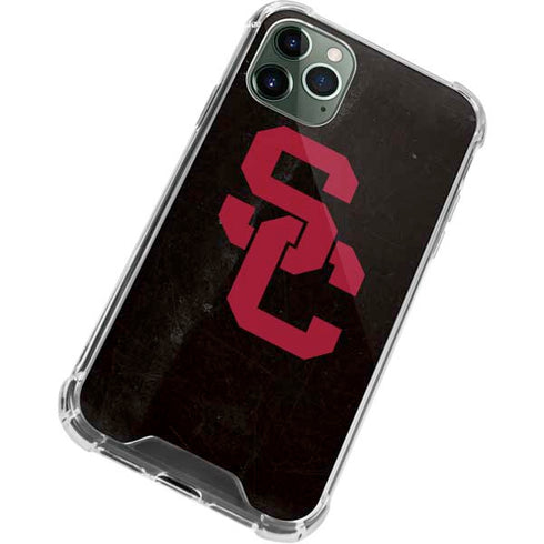 University of Southern California USC Black Distressed iPhone 12 Pro Clear Case