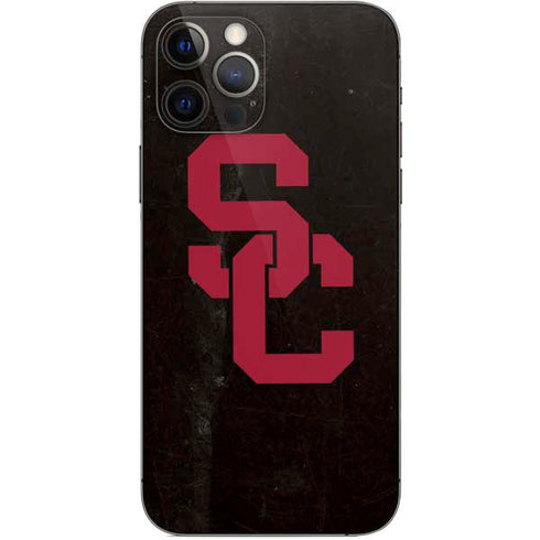University of Southern California USC Black Distressed iPhone 12 Pro Skin