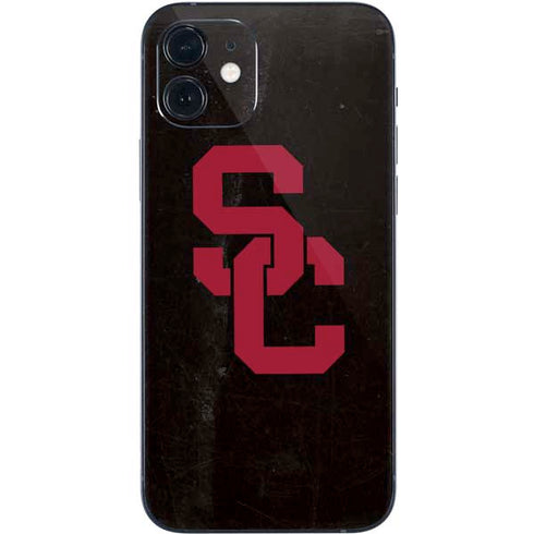 University of Southern California USC Black Distressed iPhone 12 Skin
