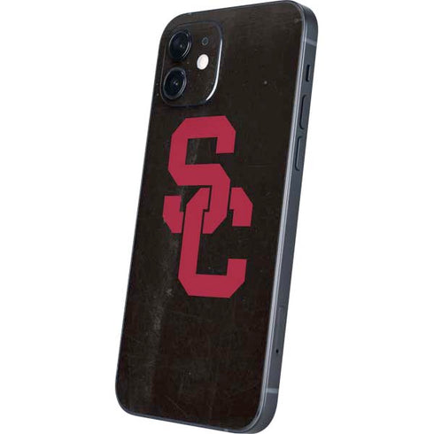 University of Southern California USC Black Distressed iPhone 12 Skin