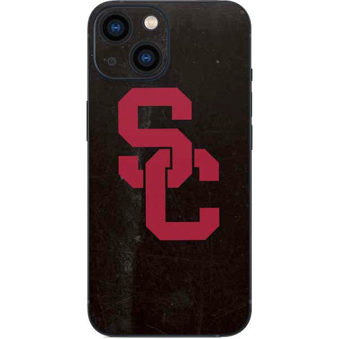 University of Southern California USC Black Distressed iPhone 13 Mini Skin