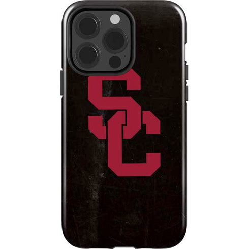 University of Southern California USC Black Distressed iPhone 13 Pro Impact Case