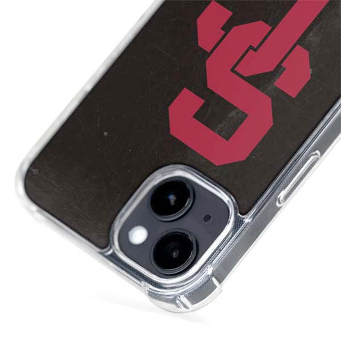 University of Southern California USC Black Distressed iPhone 15 Plus MagSafe Case