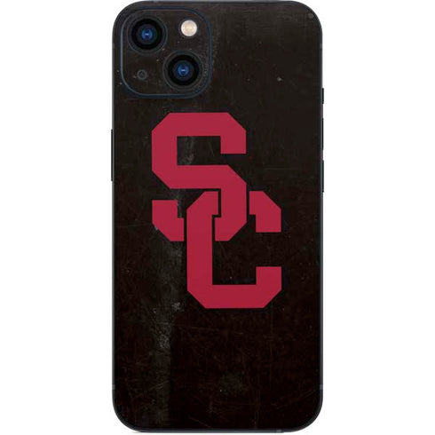 University of Southern California USC Black Distressed iPhone 15 Plus Skin