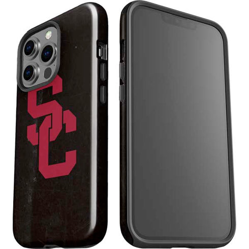 University of Southern California USC Black Distressed iPhone 14 Pro Impact Case