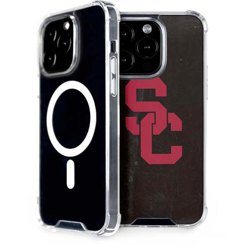 University of Southern California USC Black Distressed iPhone 15 Pro MagSafe Case