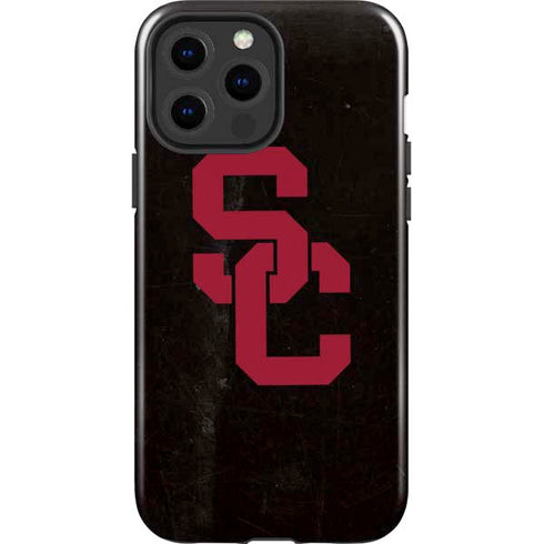 University of Southern California USC Black Distressed iPhone 15 Pro Max Impact Case