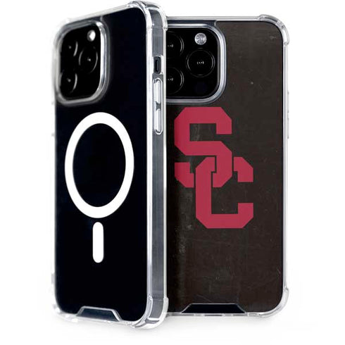 University of Southern California USC Black Distressed iPhone 15 Pro Max MagSafe Case