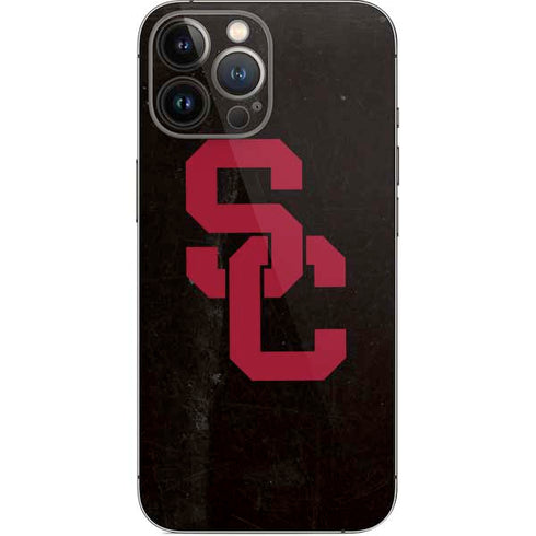 University of Southern California USC Black Distressed iPhone 14 Pro Max Skin