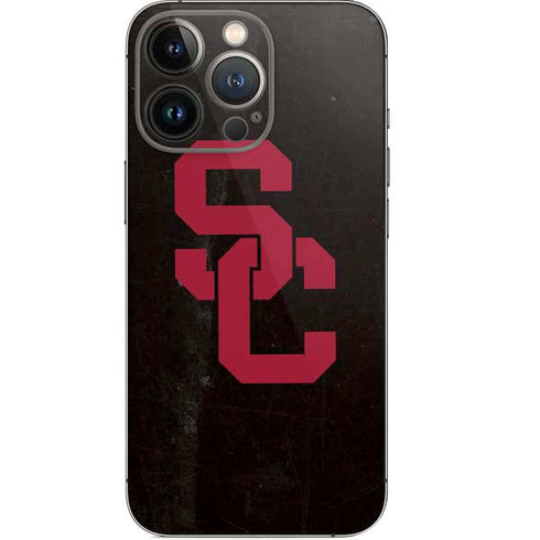University of Southern California USC Black Distressed iPhone 14 Pro Skin