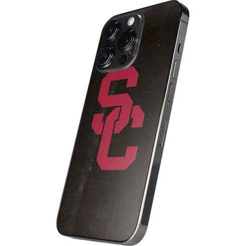 University of Southern California USC Black Distressed iPhone 15 Pro Skin