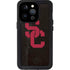 University of Southern California USC Black Distressed iPhone 14 Pro Waterproof Case