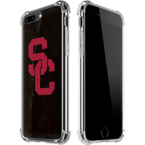 University of Southern California USC Black Distressed iPhone 7/8 Plus Clear Case